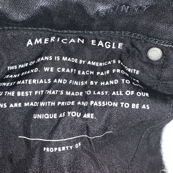 American Eagle Black Flex Jeans: Skinny/Slim 28x30 - Picture 5 of 7
